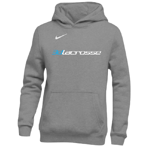 3D Nike Youth Training Hoodie Dark Grey Heather Lacrosse LAX Catalog Free Shipping Over 99
