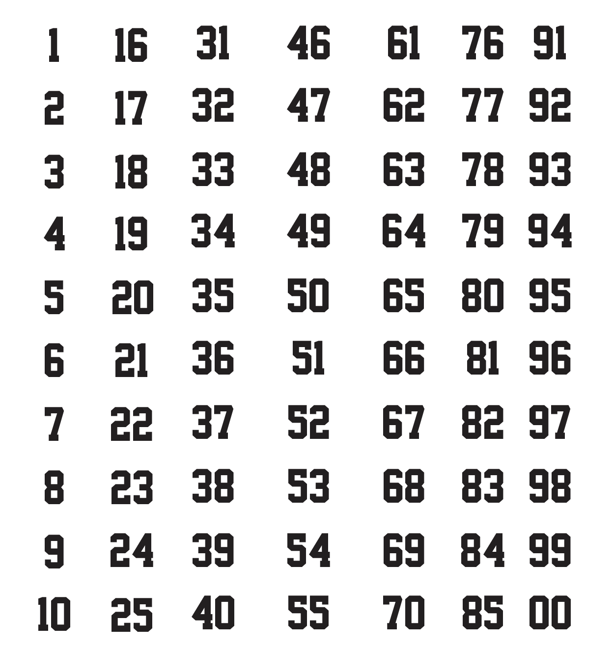 Decal Number Kit PunchOut Lax.com