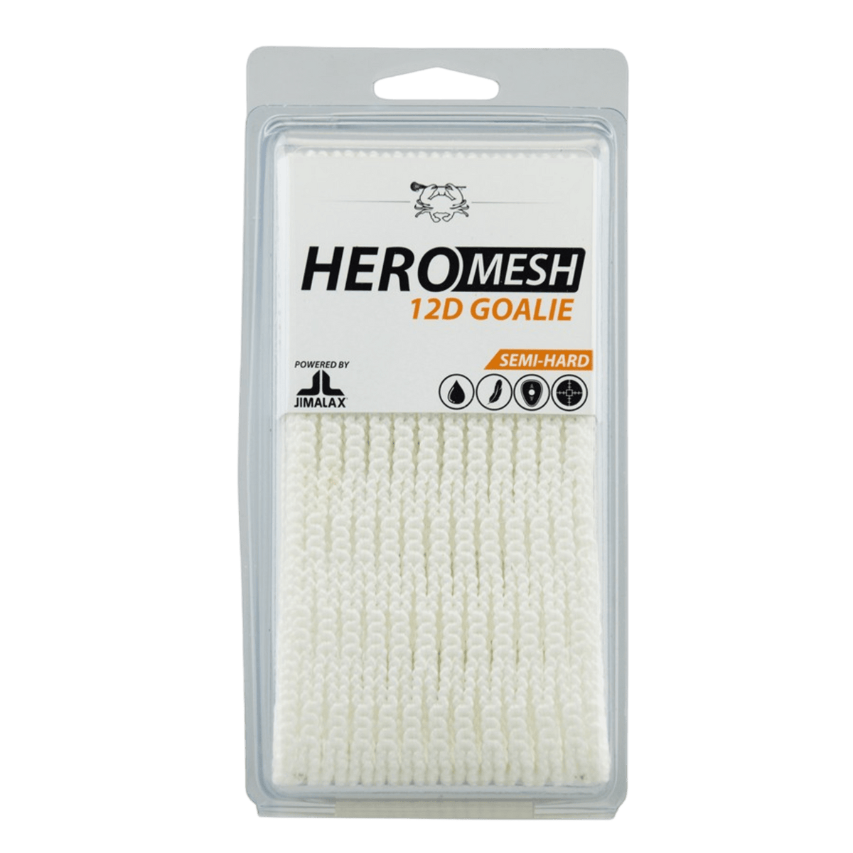 ECD 12D Hero Semi Hard Goalie Mesh Men's Stringing Supplies White Lax.com