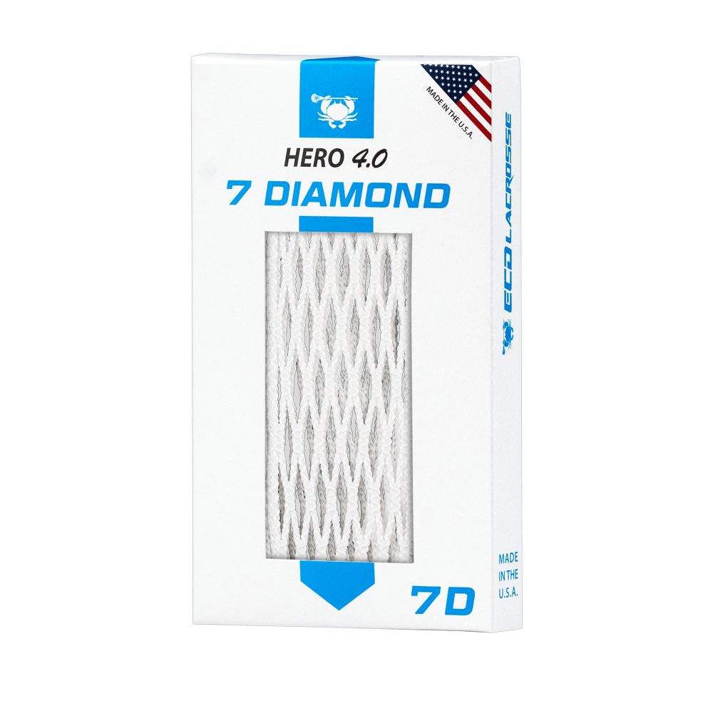 ECD Hero 4.0 7 Diamond Mesh Men's Stringing Supplies White Lax.com