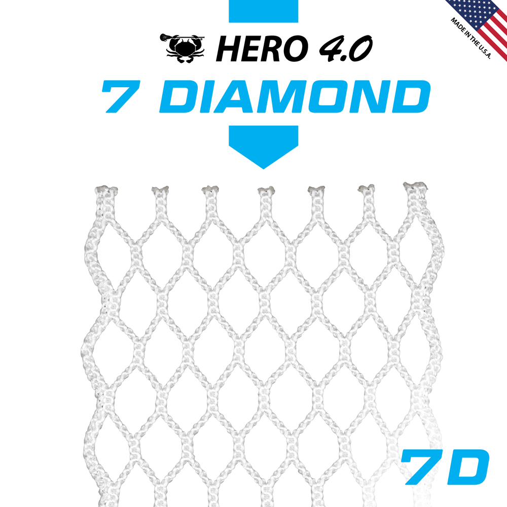 ECD Hero 4.0 7 Diamond Mesh Men's Stringing Supplies White Lax.com