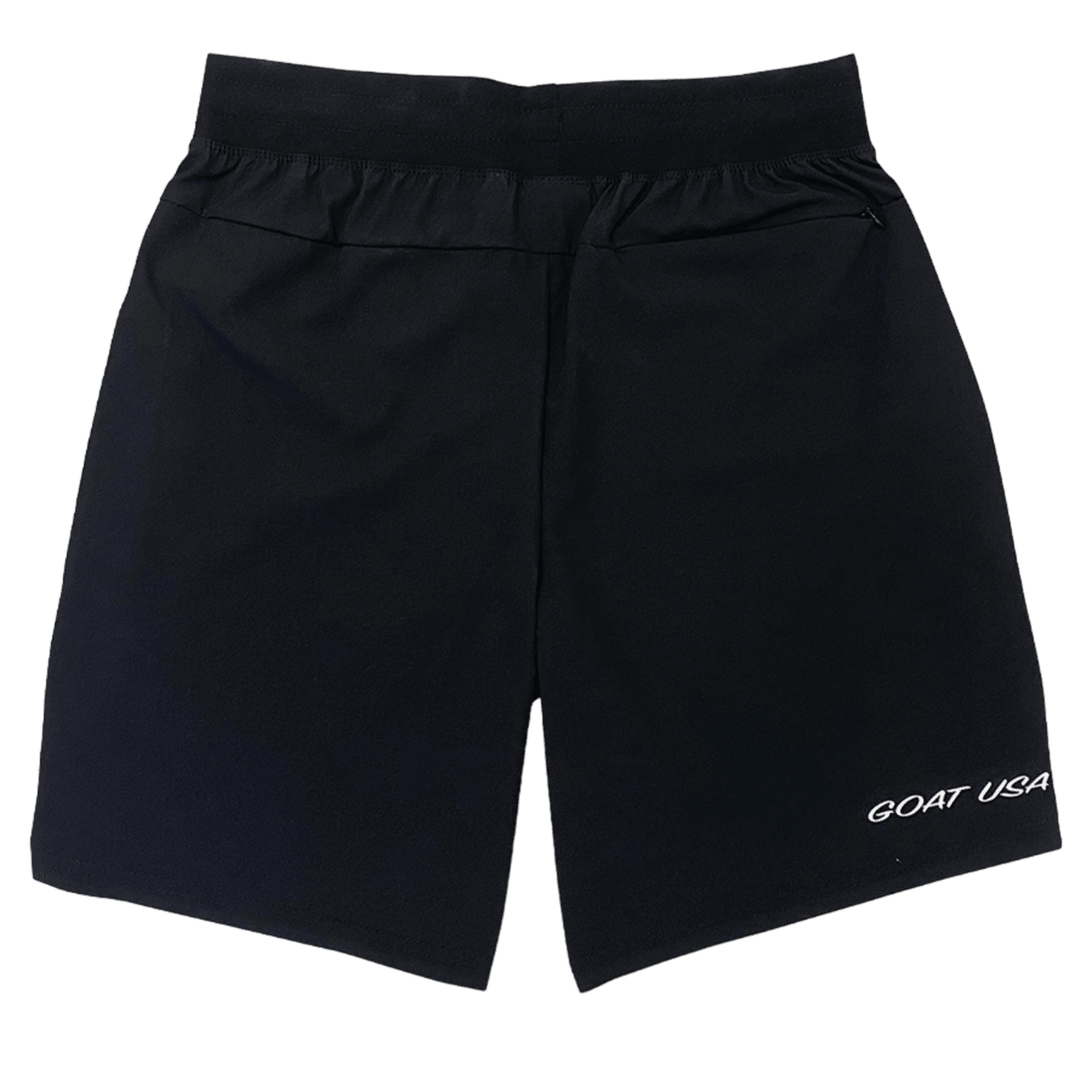 The GOAT USA OG Athletic Shorts for men feature a comfortable elastic waistband and showcase the text "GOAT USA" in white on the lower right leg. Their versatile design makes them ideal for any workout or casual outing.