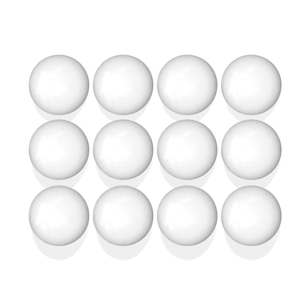 A 12-pack of Lax.com white lacrosse balls is displayed in four rows of three on a plain background, highlighting their NOCSAE certification for game play.