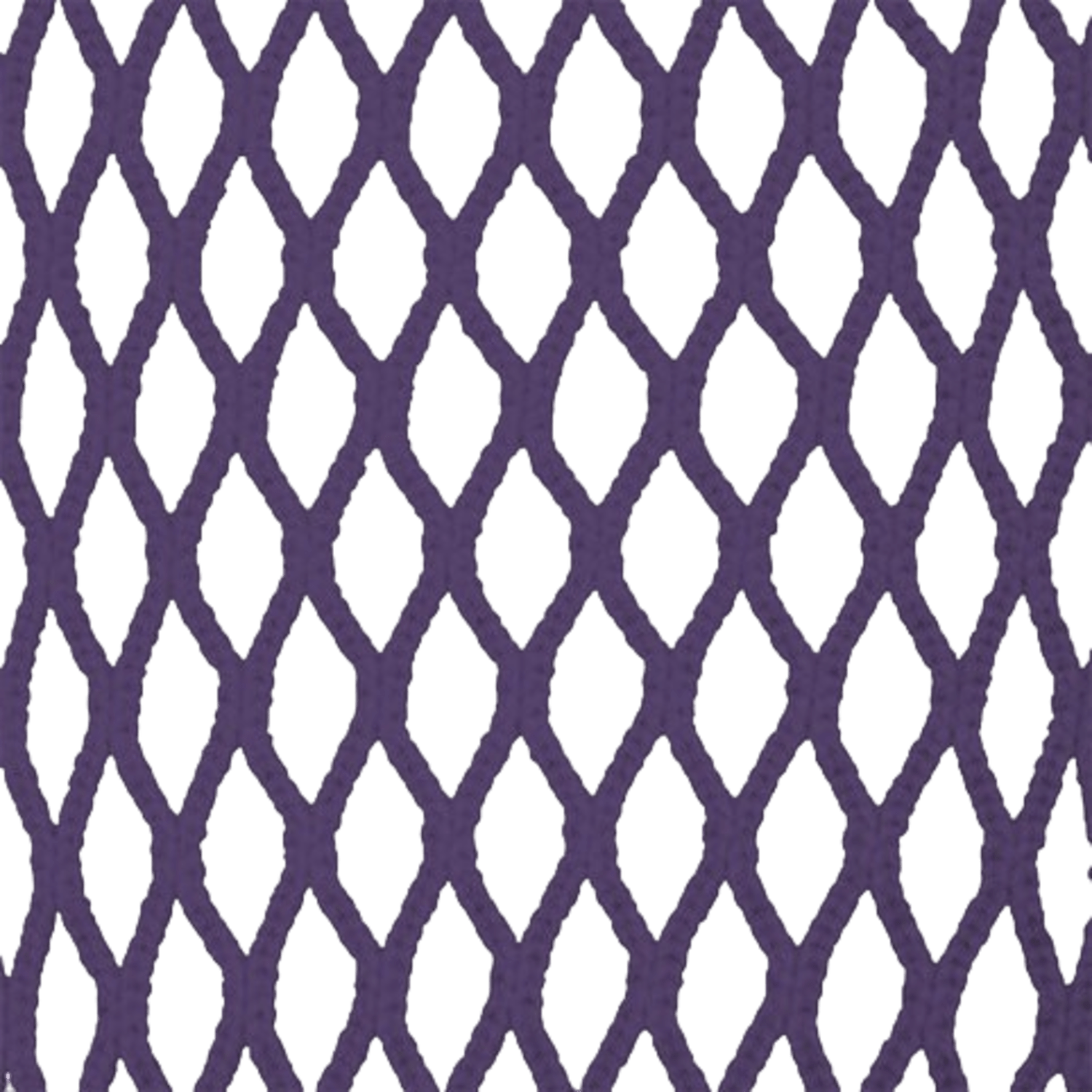 A close-up of the Lax.com Goalie Hard Mesh reveals its purple interlocking diamond-shaped mesh design set against a green background.