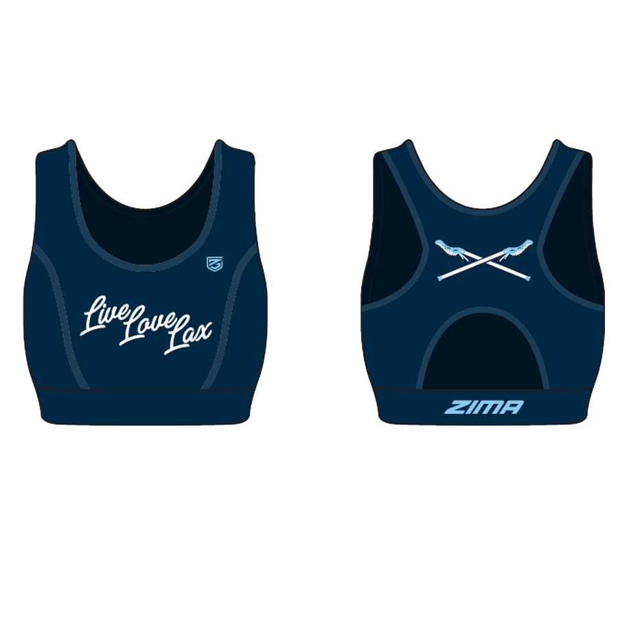 LLL Zima Sports Bra Apparel Tops Navy Lax.com