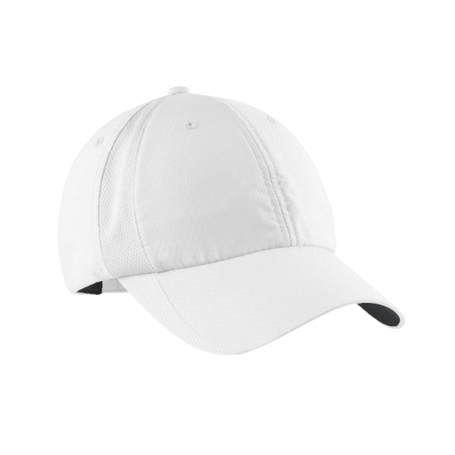 The Nike Heritage 86 Core Hat, made from cotton twill fabric with a curved brim and six panels, is showcased against a transparent background. Its classic design by Nike Sportswear offers a timeless style.