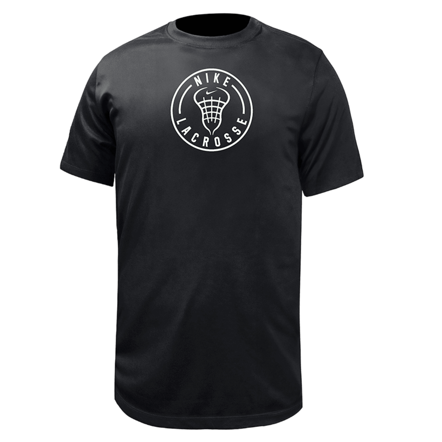 Nike Youth Core Cotton Short Sleeve T-Shirt - LX Head featuring the text "NIKE LACROSSE" in white with a lacrosse stick graphic inside a circle on the chest.