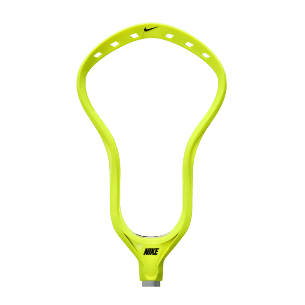The Nike Lakota 3 LE Lacrosse Head stands out in an eye-catching bright yellow, ideal for the elite midfielder. Adorned with the iconic swoosh at the top and logo at the bottom, this Limited Edition Volt piece makes a statement against a plain background.