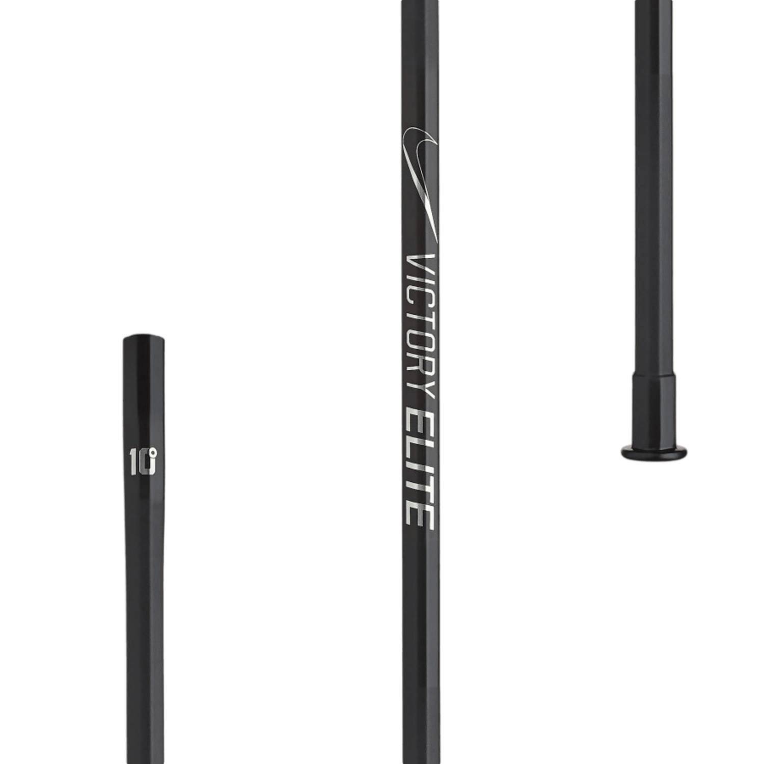 Nike Victory Elite Lacrosse shafts, offered in a range of lengths, feature sleek designs with textured grips for improved control and prominent branding.
