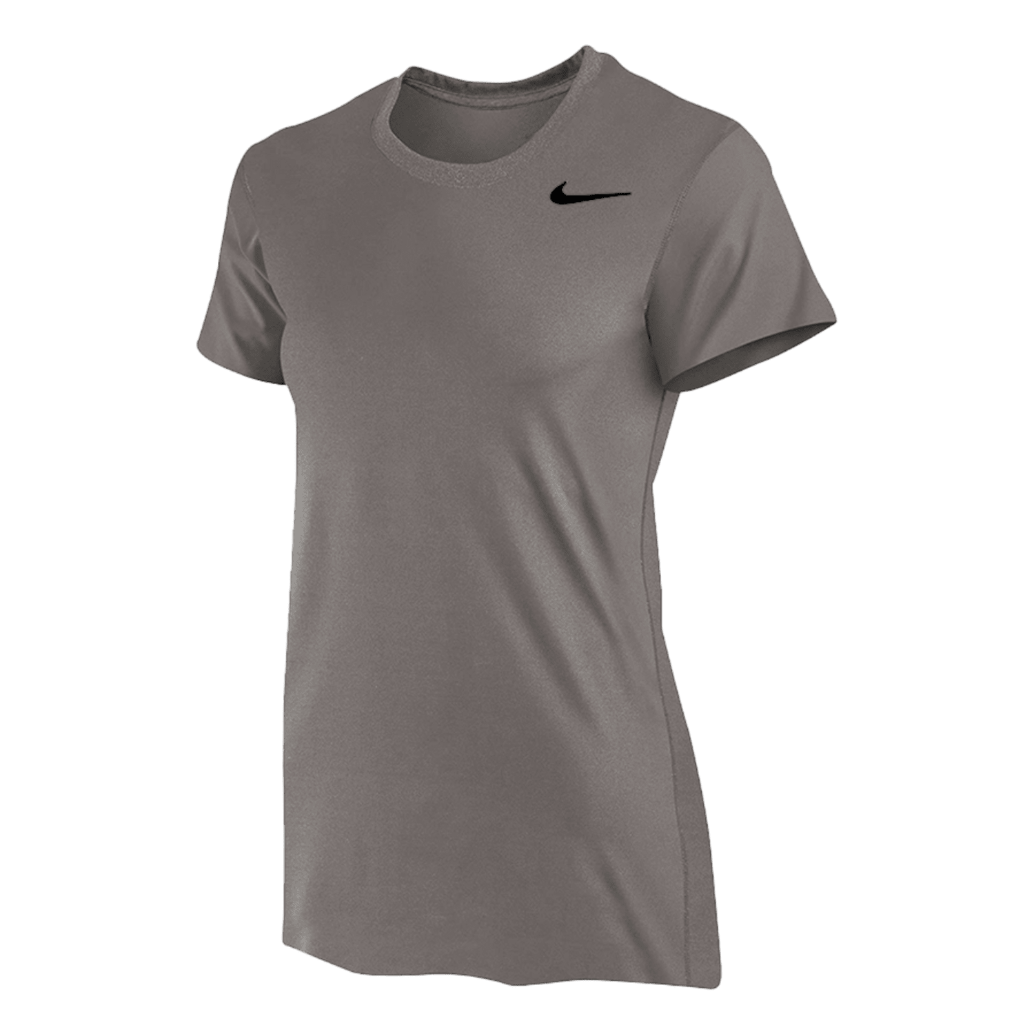The Nike product number 453181 is a gray Legend T-Shirt, featuring short sleeves and sweat-wicking technology. It has a round neckline and a black Nike swoosh on the upper left chest. Its clean design represents team spirit perfectly.