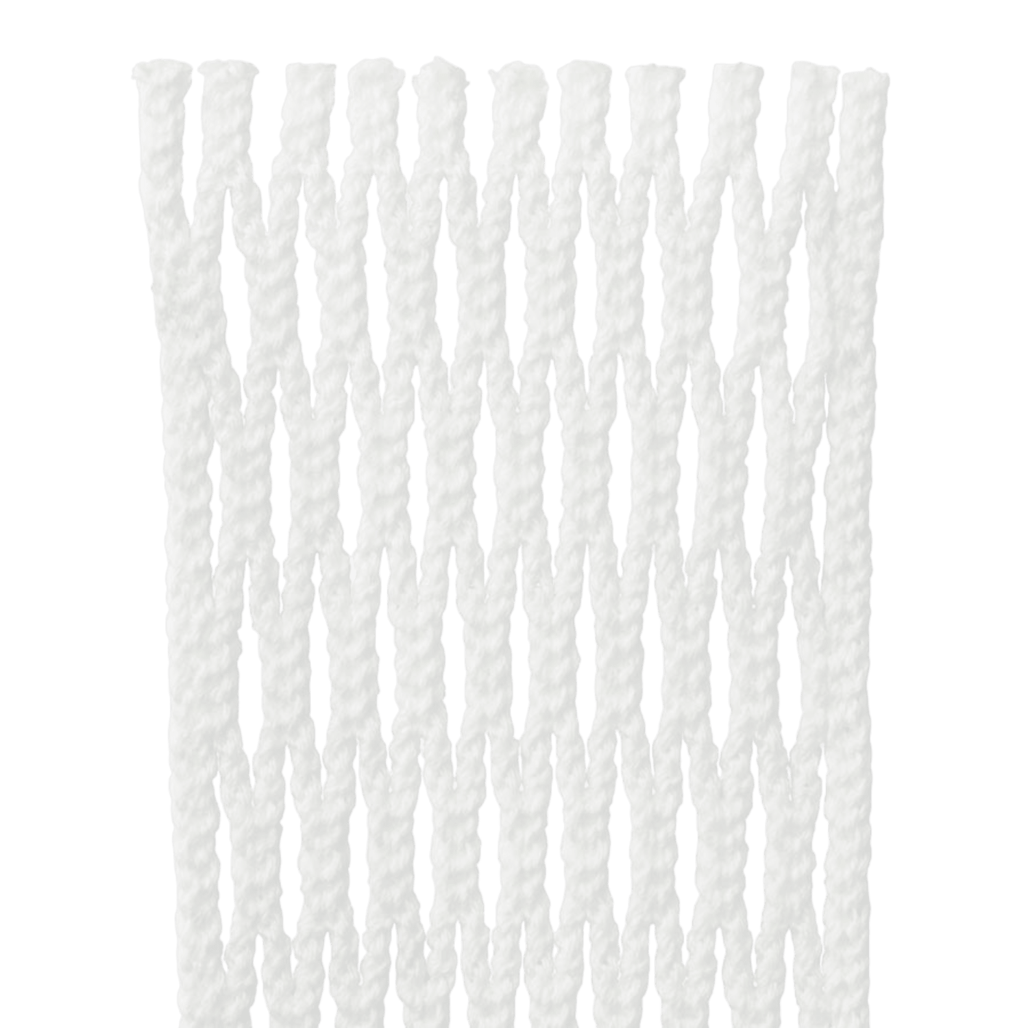 Detailed view of the StringKing Type 4F Mesh, featuring a white woven mesh fabric with tri-twist patterns and a repetitive arrangement of vertical and horizontal strands, highlighting its texture and open grid-like structure.