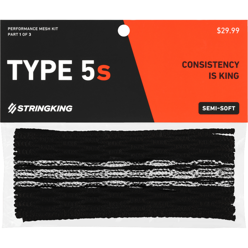 StringKing Type 5S Mesh Men's Stringing Supplies Black/White Tracer Lax.com