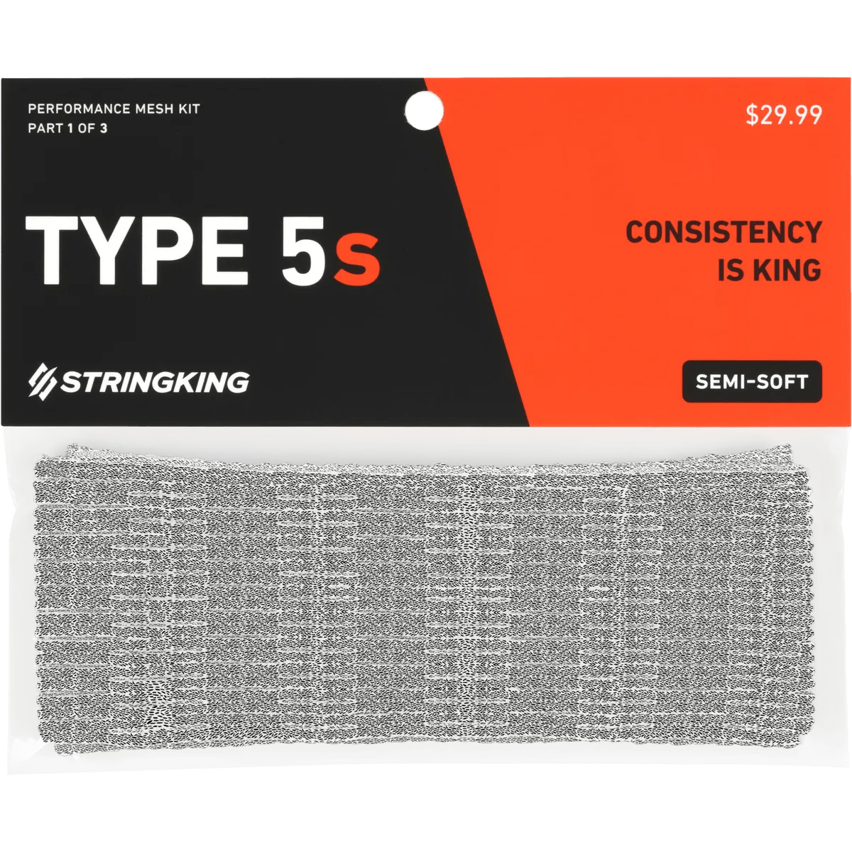 StringKing Type 5S Mesh Men's Stringing Supplies Heather Grey Lax.com