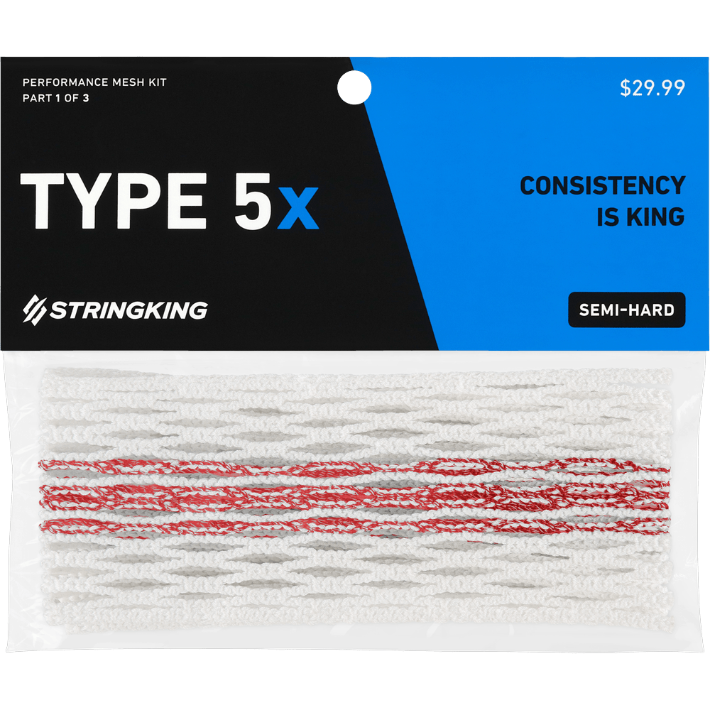 StringKing Type 5X Mesh Men's Stringing Supplies White/Red Tracer Lax.com