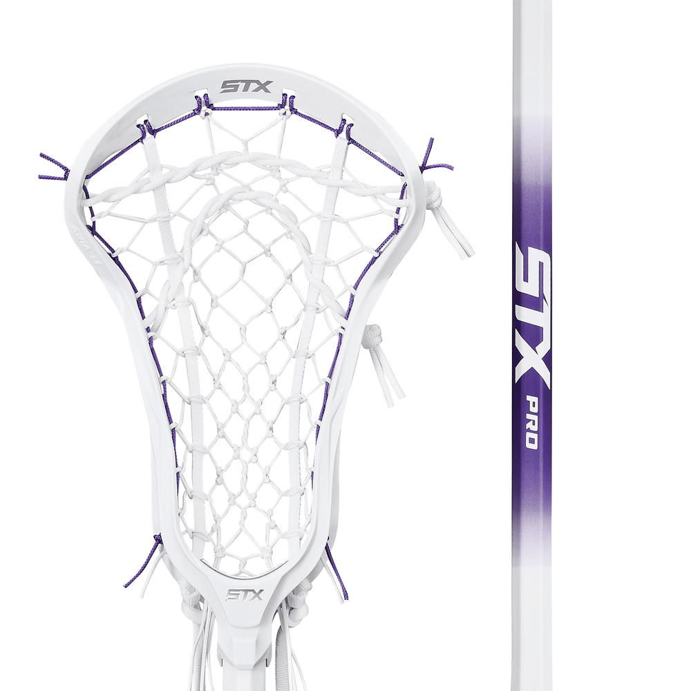 STX Aria Pro-M Lock Pocket Complete Stick Women's Complete Sticks White/Purple Lax.com