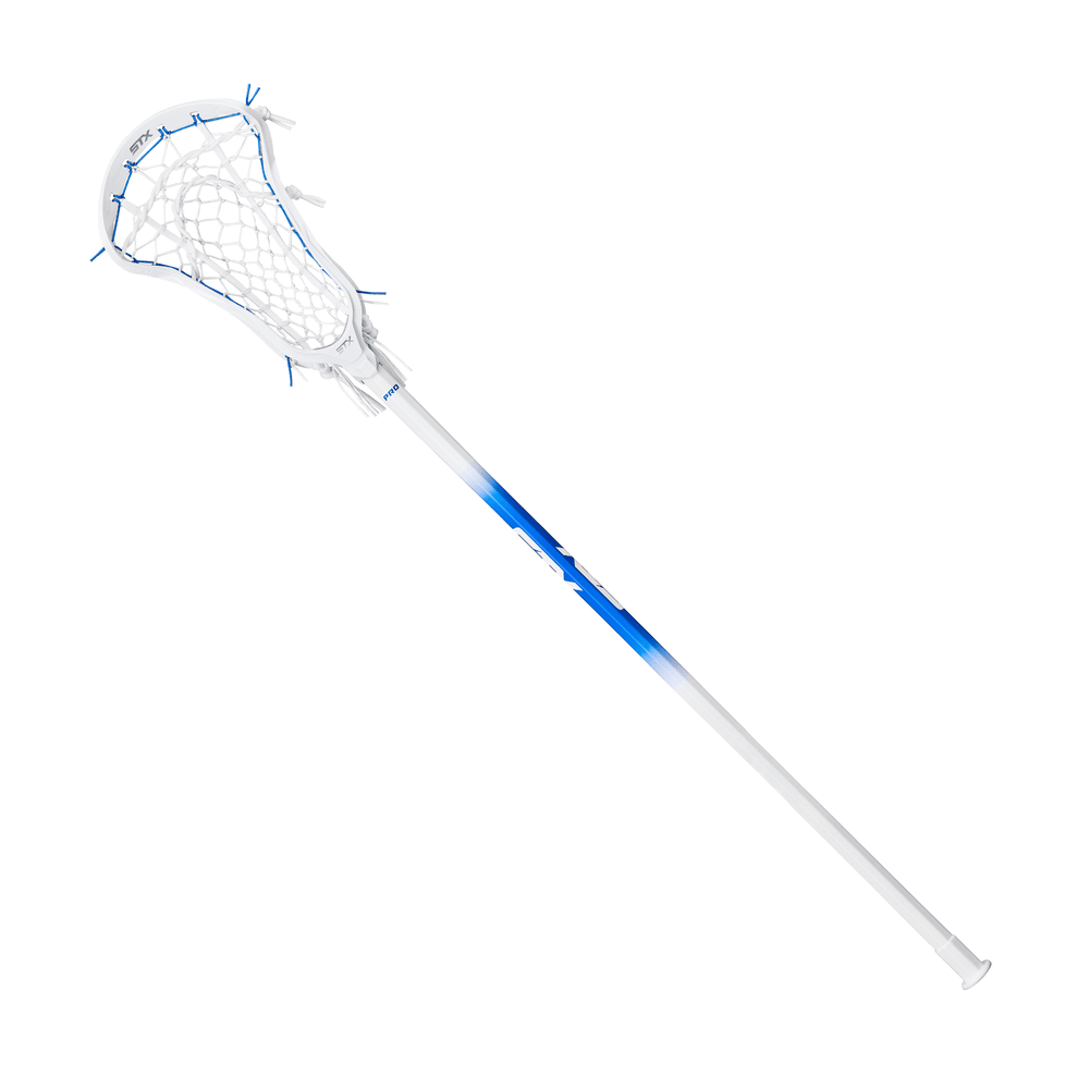 STX Aria Pro-M Lock Pocket Complete Stick Women's Complete Sticks White/Royal Lax.com