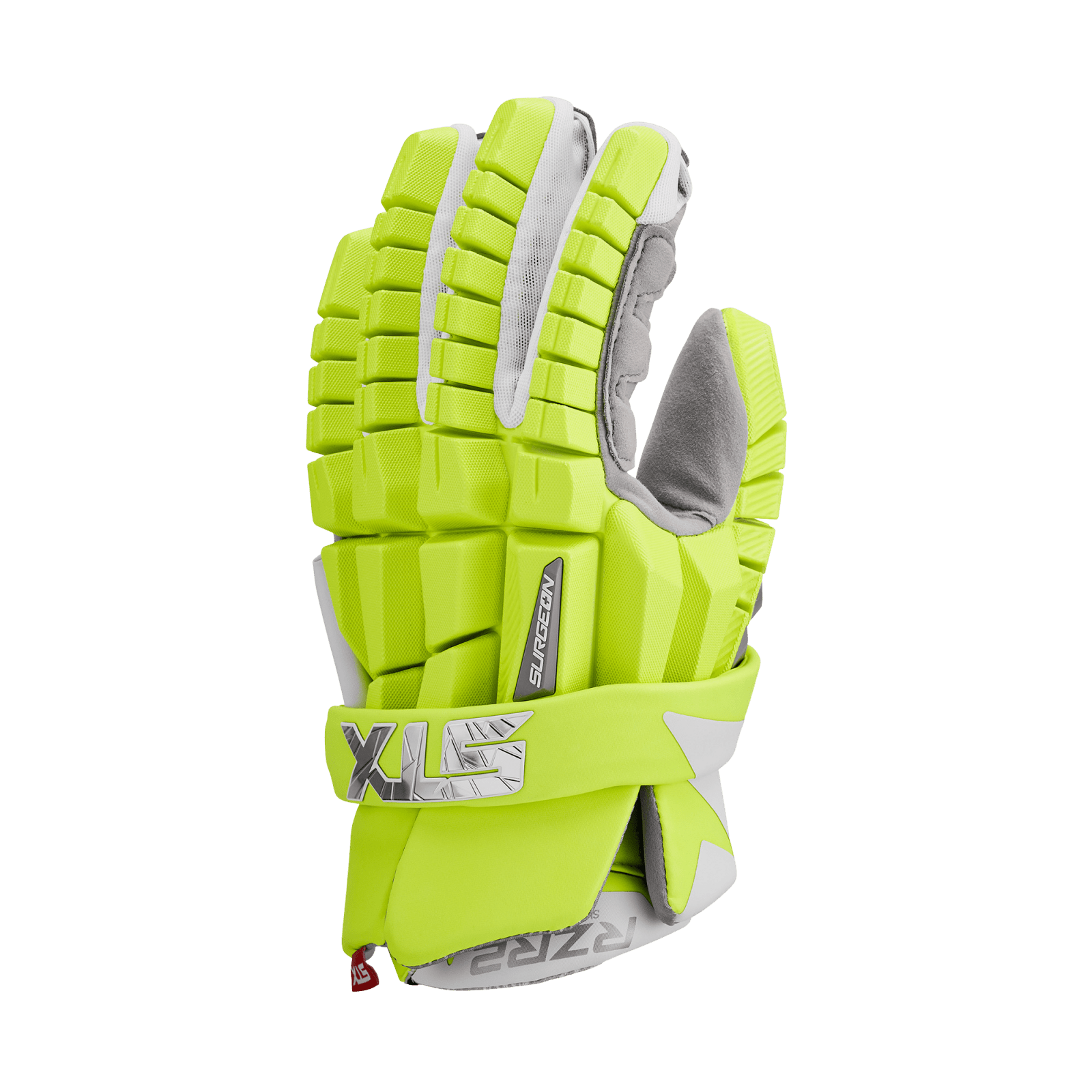 STX RZR2 LE Lacrosse Gloves Men's Gloves LE Neon Yellow Lax.com