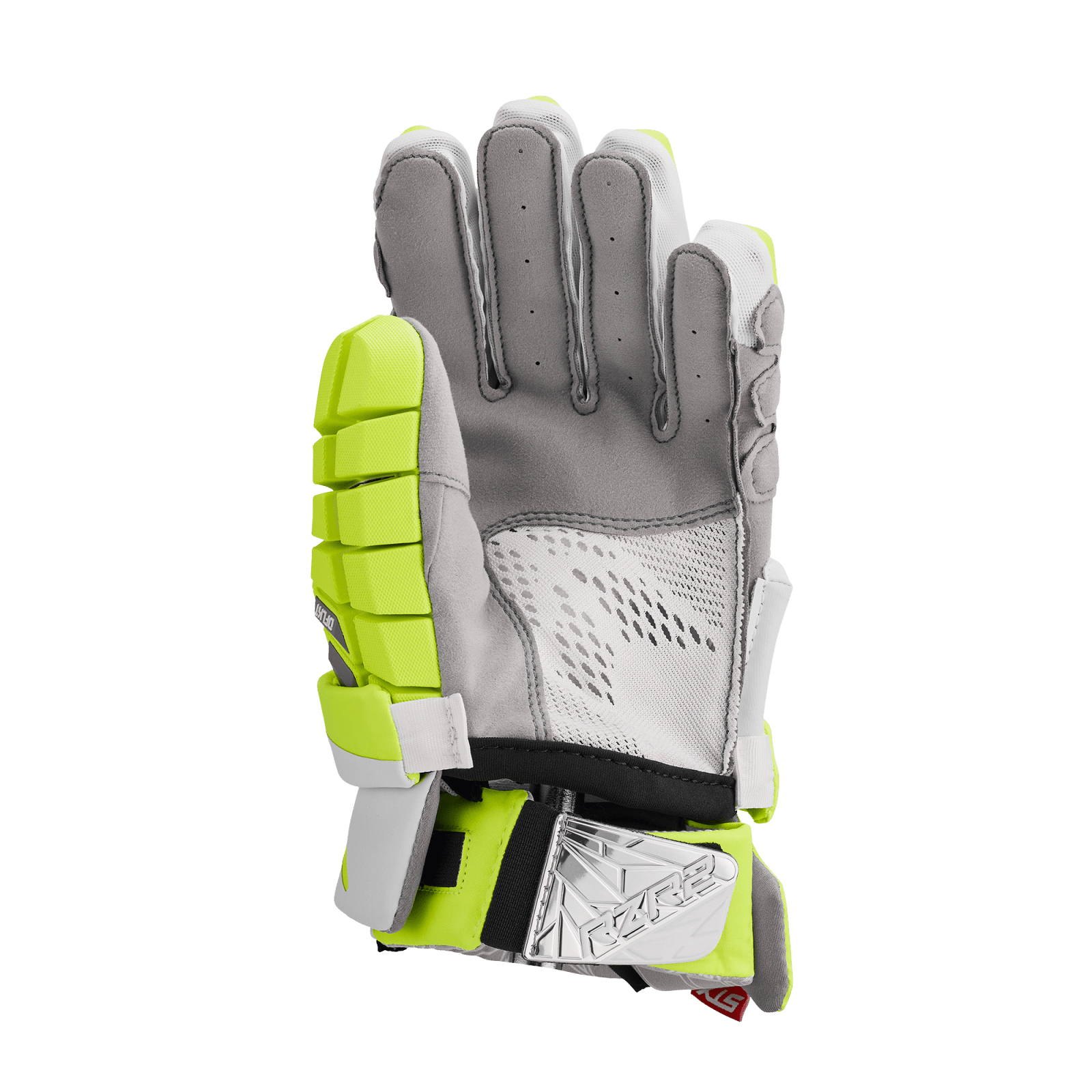 STX RZR2 LE Lacrosse Gloves Men's Gloves LE Neon Yellow Lax.com
