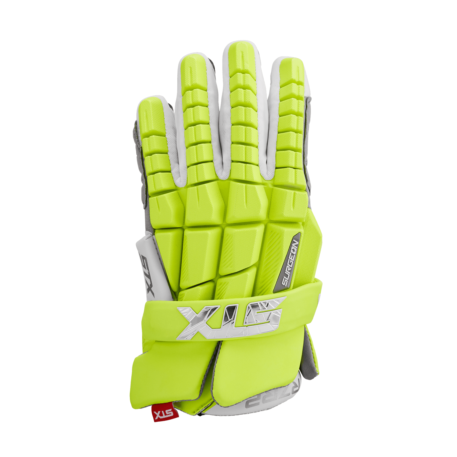 STX RZR2 LE Lacrosse Gloves Men's Gloves LE Neon Yellow Lax.com