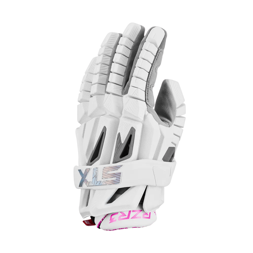 STX Surgeon RZR3 White/Pink Lacrosse Gloves