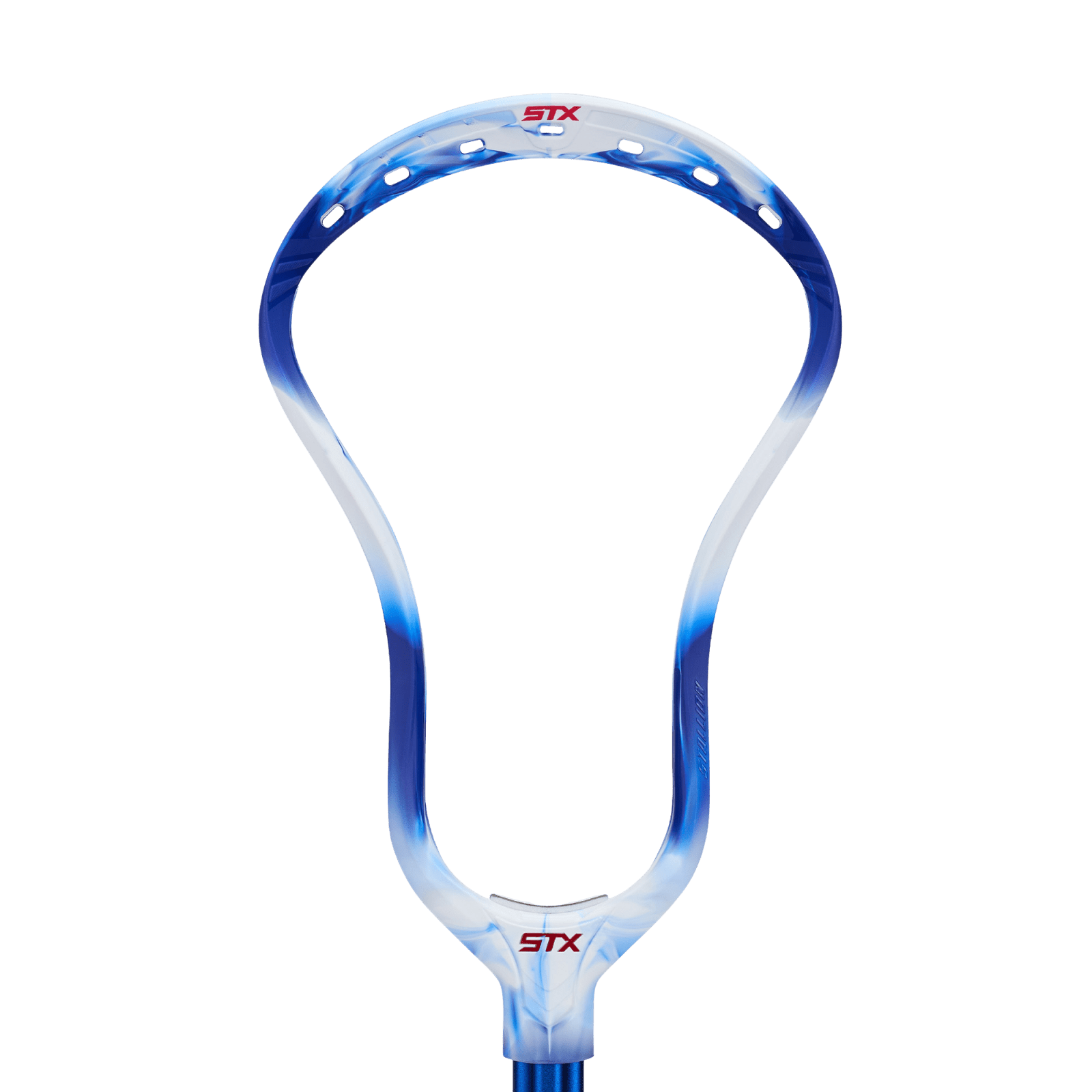 STX Stallion 1K Lacrosse Head Men's Head LE White/Royal Marble Lax.com