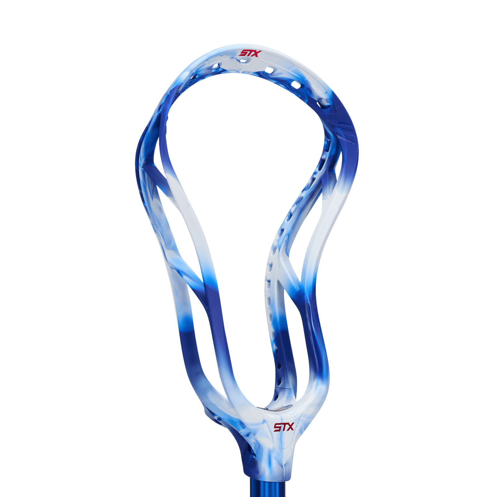 STX Stallion 1K Lacrosse Head Men's Head LE White/Royal Marble Lax.com
