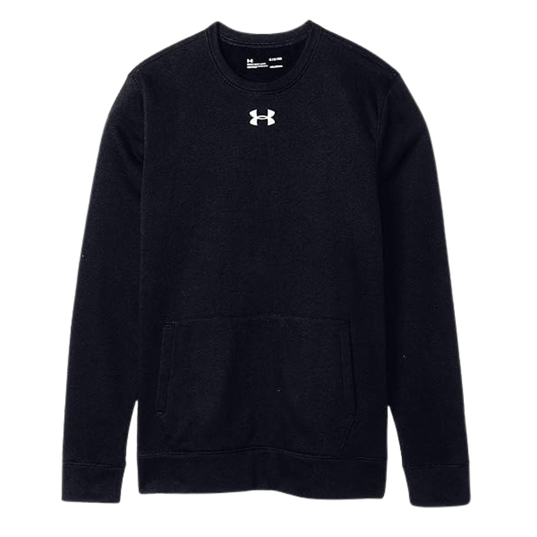 UA Hustle Fleece 2.0 Crew Apparel Tops Black - 001 Lax.com
