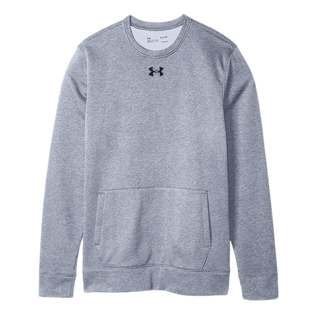 UA Hustle Fleece 2.0 Crew Apparel Tops True Gray Heather - 025 Lax.com