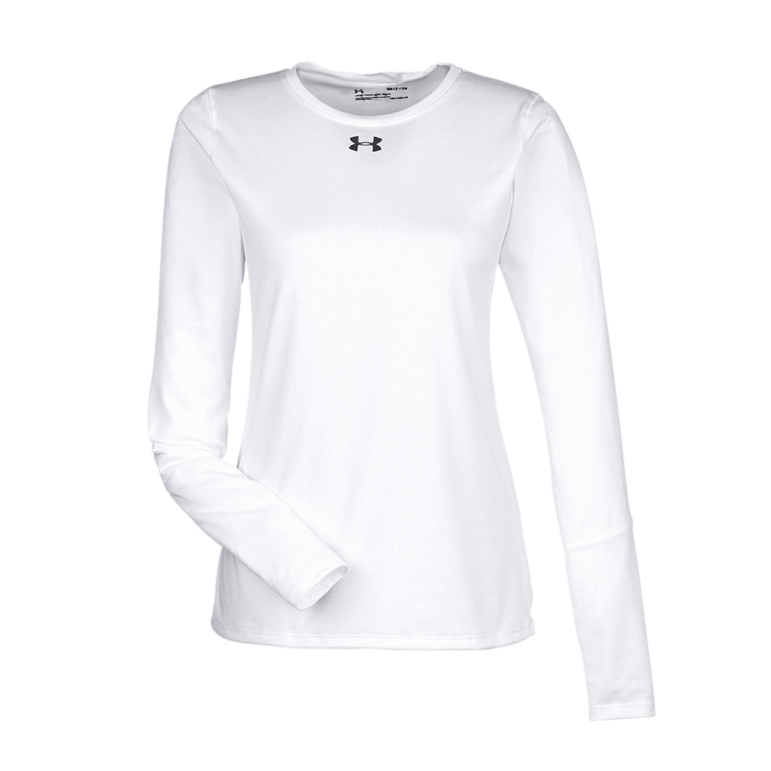 UA Women's Locker LS 2.0 T-Shirt Apparel Tops White - 100 Lax.com