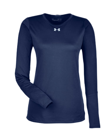 UA Women's Locker LS 2.0 T-Shirt Apparel Tops Midnight Navy - 410 Lax.com