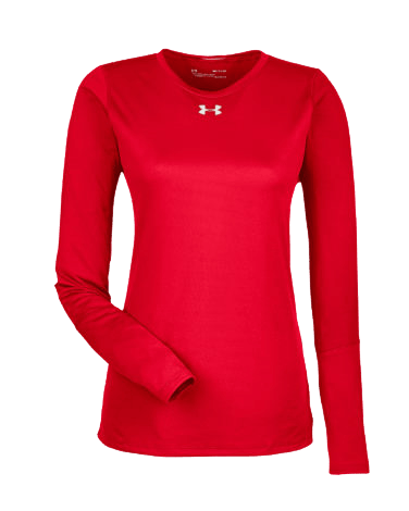 UA Women's Locker LS 2.0 T-Shirt Apparel Tops Red - 600 Lax.com