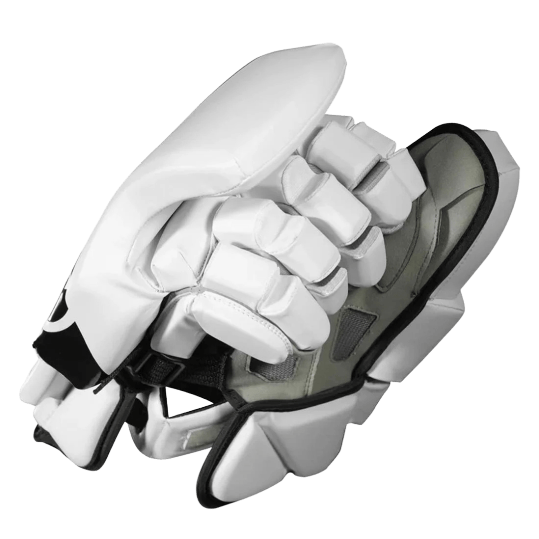 Warrior Fatboy Box Goalie Gloves Goalie Gloves White Lax.com