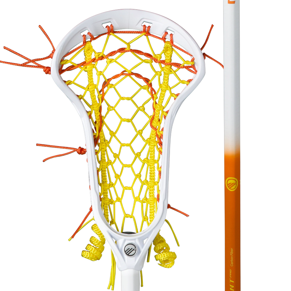 Maverik Ascent Pro Hex Complete Stick Women's Complete Sticks Sun Fade - White/Yellow/Orange Lax.com