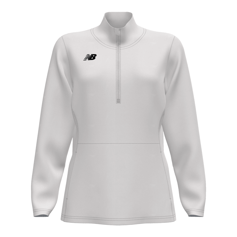 New Balance Womens Thermal Half Zip Apparel Outerwear White Lax.com