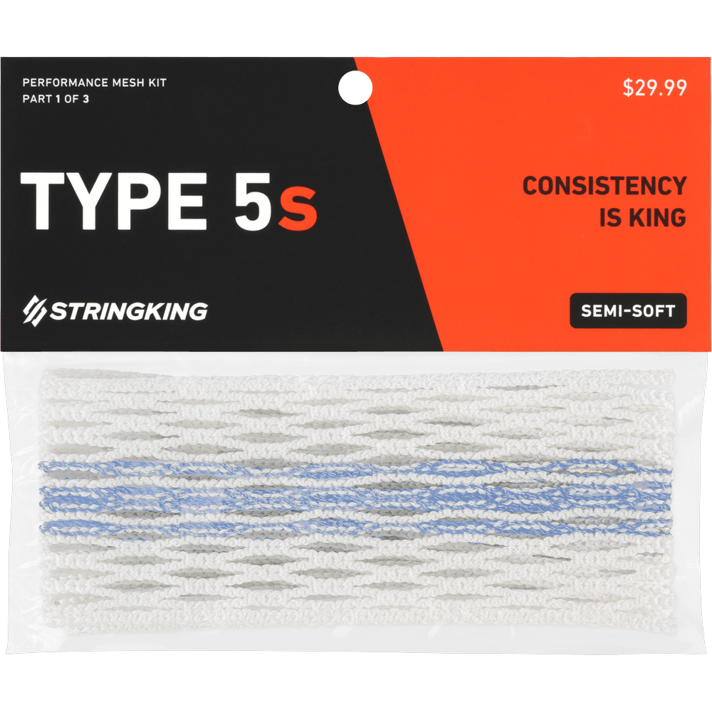 StringKing Type 5S Mesh Men's Stringing Supplies White/Carolina Tracer Lax.com