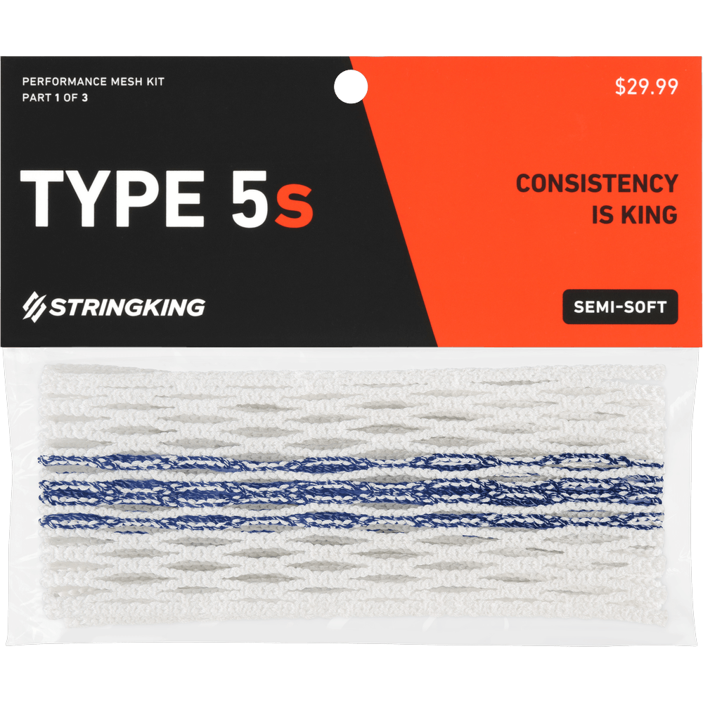 StringKing Type 5S Mesh Men's Stringing Supplies White/Navy Tracer Lax.com