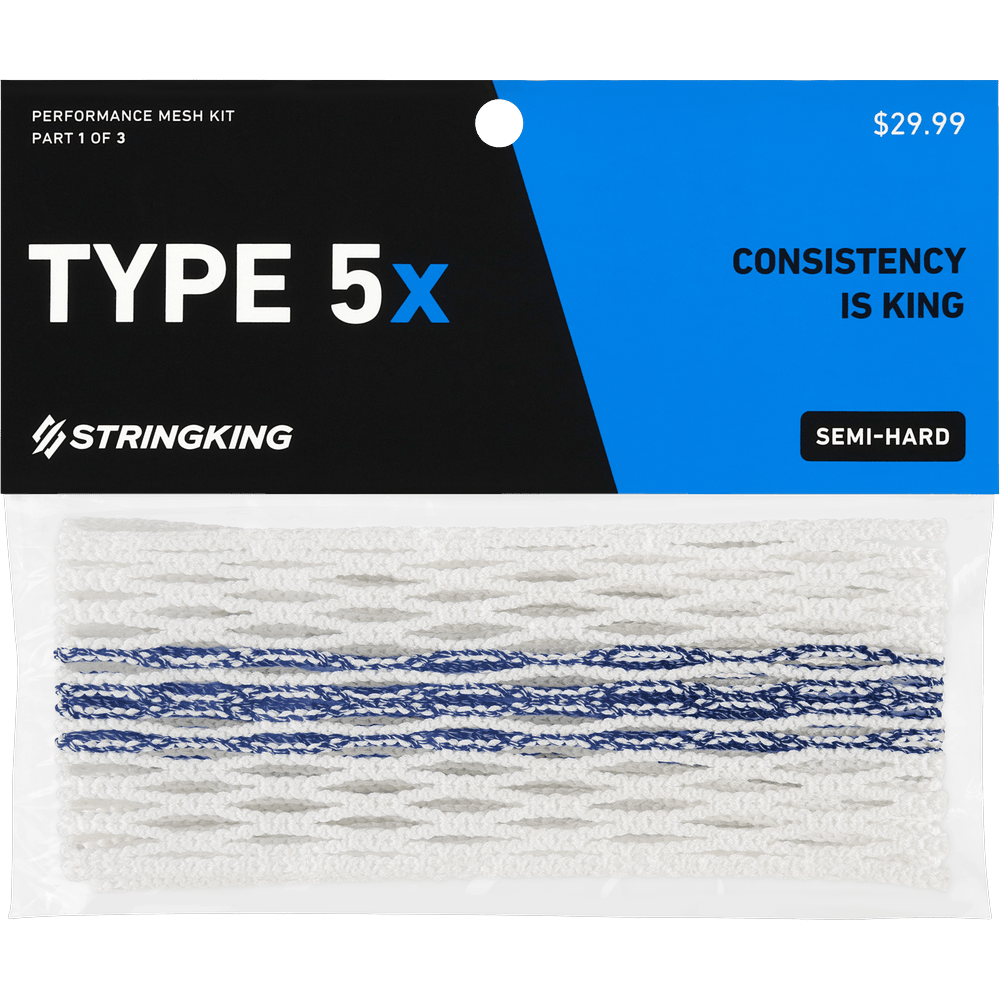 StringKing Type 5X Mesh Men's Stringing Supplies White/Navy Tracer Lax.com