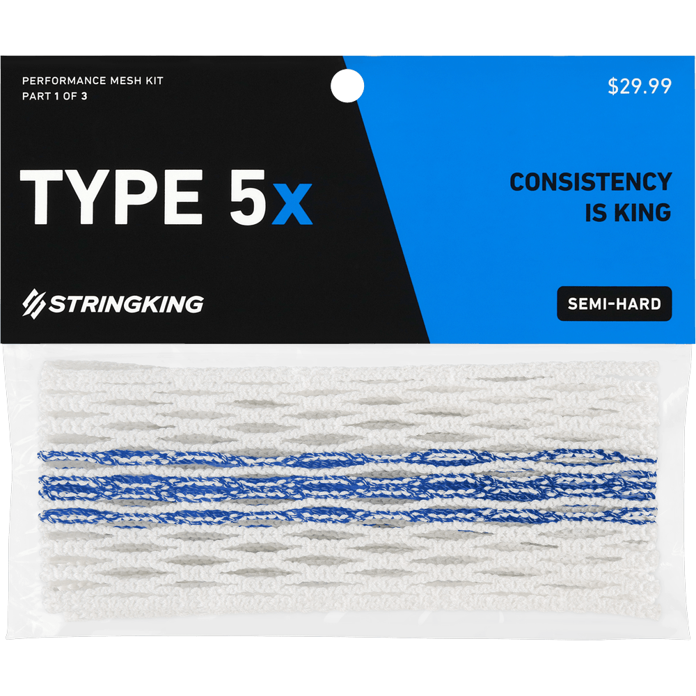 StringKing Type 5X Mesh Men's Stringing Supplies White/Royal Tracer Lax.com