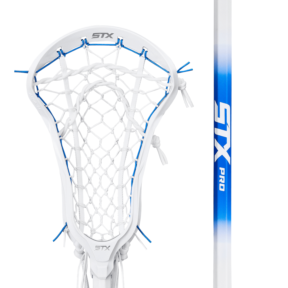 STX Aria Pro-M Lock Pocket Complete Stick Women's Complete Sticks White/Royal Lax.com