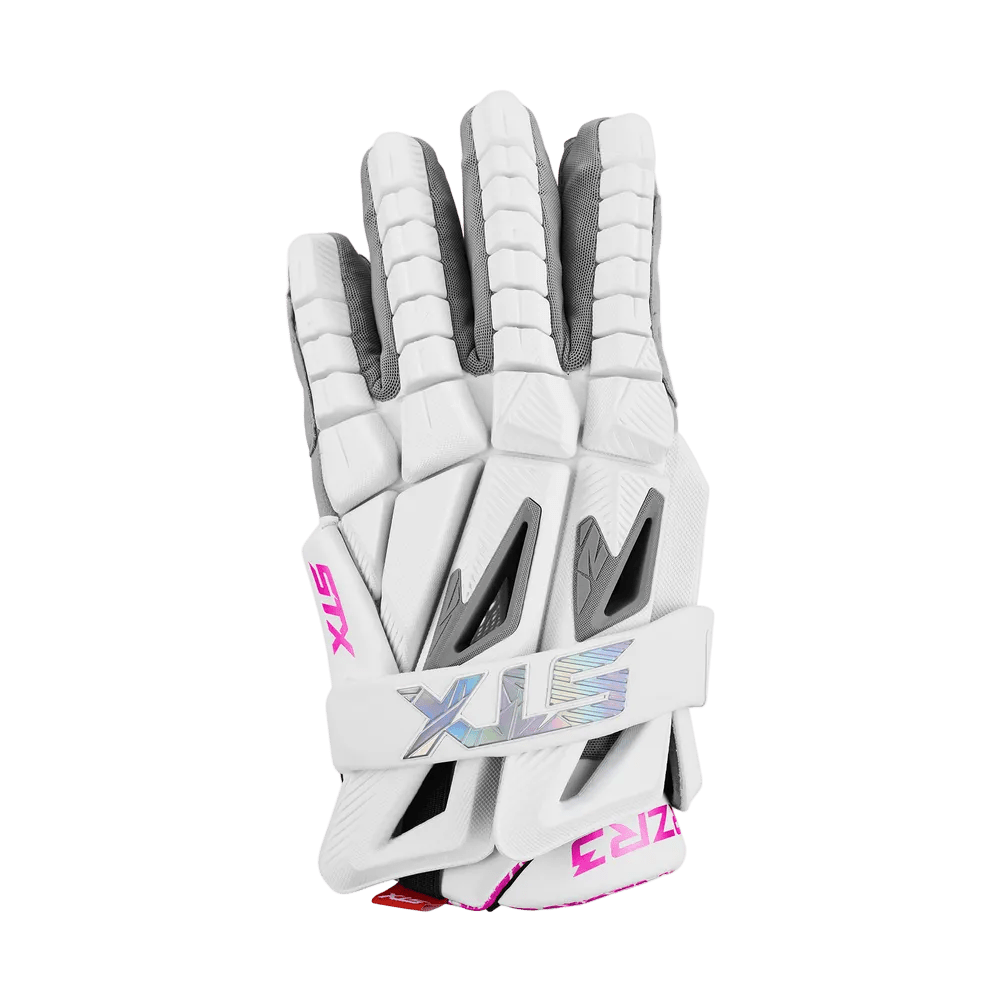 STX RZR3 Lacrosse Gloves Men's Gloves LE Pink Lax.com
