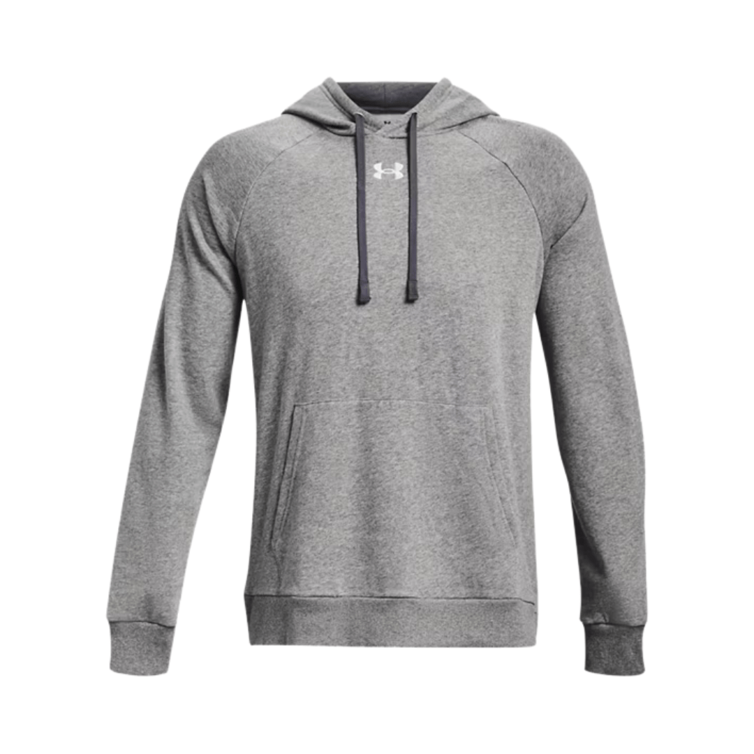 UA Rival Fleece Hoodie Apparel Tops True Gray Heather - 025 Lax.com