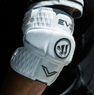 Warrior Evo V Elbow Pads Men's Arm Protection White Lax.com