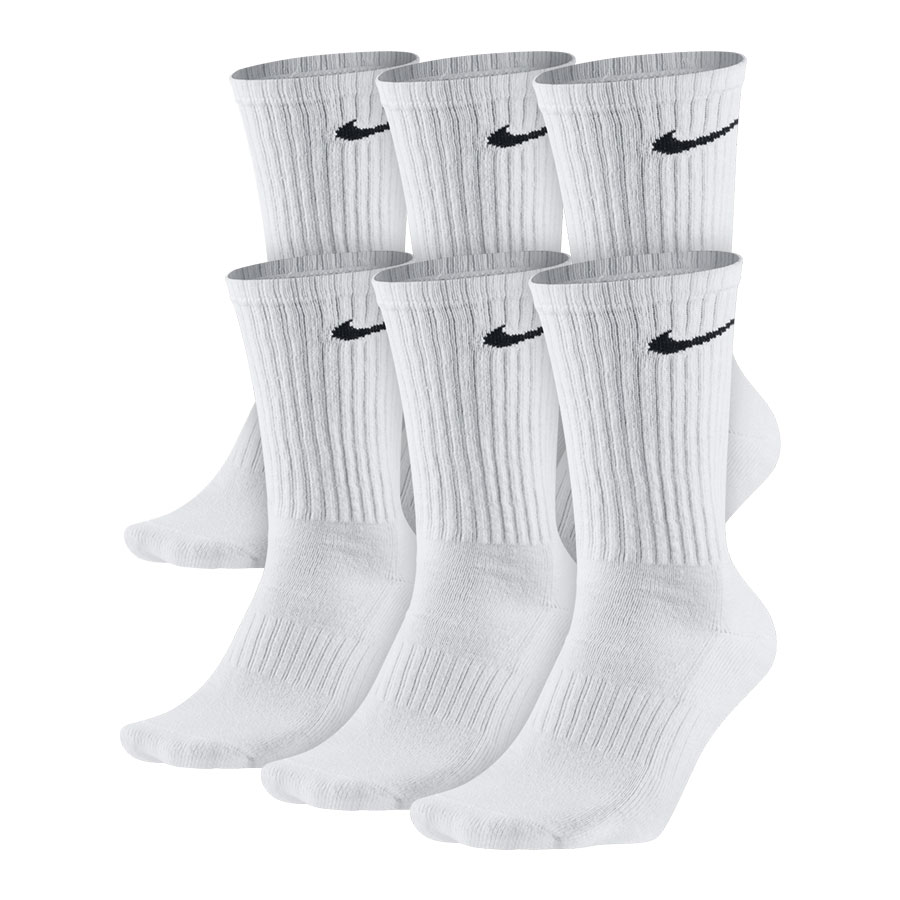 Nike Cushioned Crew Socks (6 Pair)-White Lacrosse Socks | Free Shipping ...