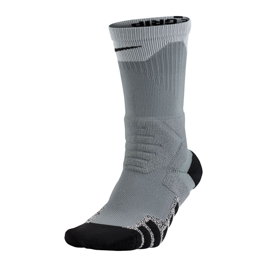 Nike Grip Power Crew Socks-Grey Lacrosse Socks