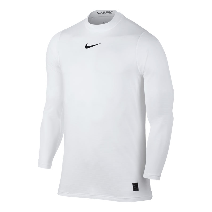 Men's Nike Pro Warm Top-White Lacrosse 