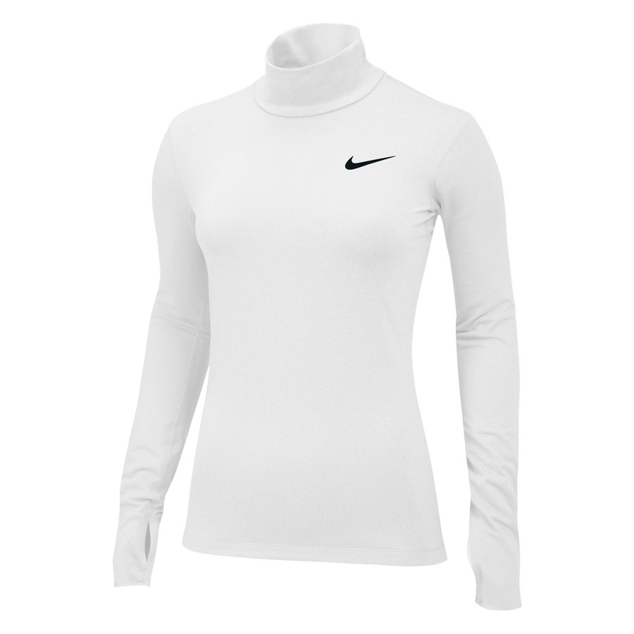 Nike Team Pro Hyperwarm Mock Neck-White 50% Off Massive Summer Lacrosse Sale | Lowest Price Guaranteed