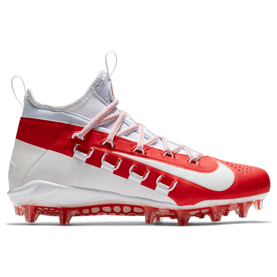 red and white cleats