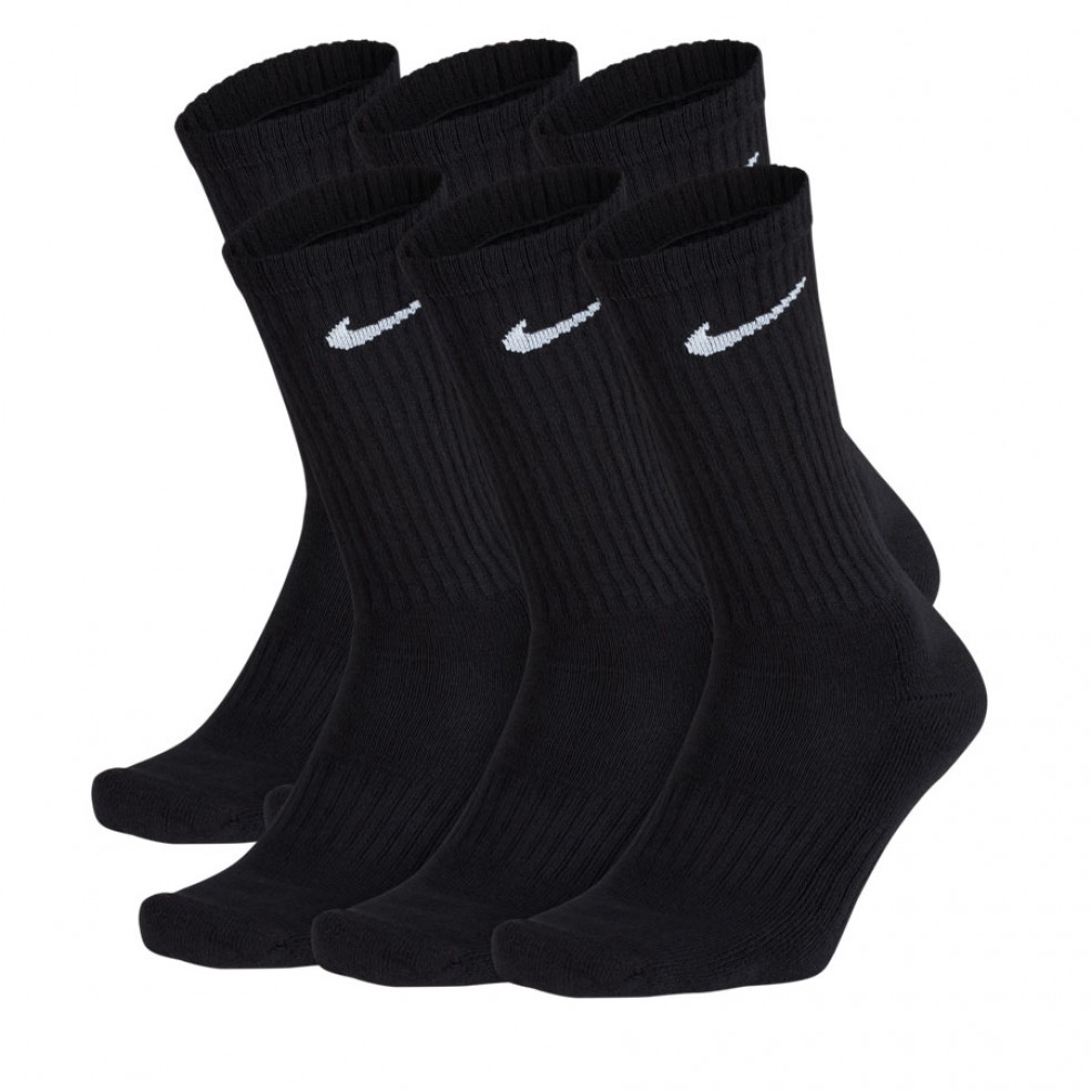 Nike Cushioned Crew Socks (6 Pair) Black Lacrosse Socks | Lowest Price ...